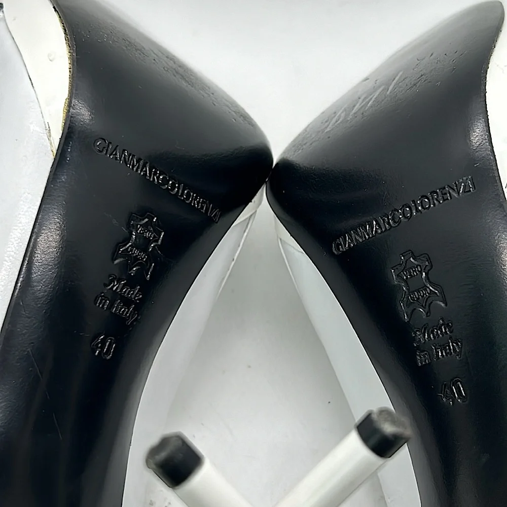 Gianmarco Lorenzi Sexy Black/White Leather Stiletto Heels Shoes **Size 40** 🔥🔥 - Picture 8 of 8